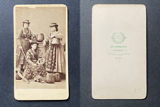 Sorgato, Venezia, Women in Regional Costume, circa 1870 CDV Vintage Albumen - C picture