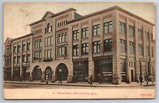 Vintage Postcard MN Crookston Place Hotel Street View People c1909 -*4139 picture