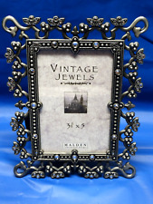 Malden International Designs “Vintage Jewels” Pewter 3.5”x5” Frame EUC picture