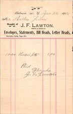 1901 J F Lawton Envelopes Statements Bill Heads Letter Heads  BATAVIA NY K121 picture