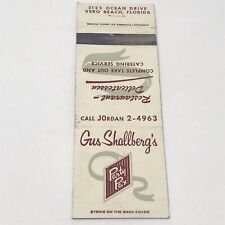 Rare Vintage Matchbook Gus Shallberg’s Vero Beach Florida Advertisement picture