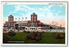 c1920 Municipal Pier Largest Commercial Pleasure Pier Chicago Illinois Postcard picture