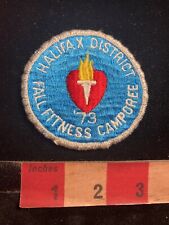 Vintage 1973 HALIFAX DISTRICT FALL FITNESS CAMPOREE Boy Scouts Patch O98D picture