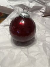 Vintage 4 Inch Red Crackled Glass Christmas Ornament Decor picture