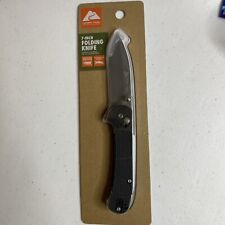 Ozark Trail 7-Inch Folding Knife Black Polypropylen Handle Stainless Steel Blade picture