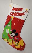 Vintage Disney Christmas Stocking Mickey And Pluto Musical Button picture