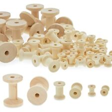 140 Pieces Unfinished Wooden Spools for Crafts, Sewing, Thread, Twine, Ribbon... picture
