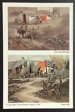 Goat Keeper & Wash Day Pair by Wayne Baize Vintage Art Postcard Unposted picture