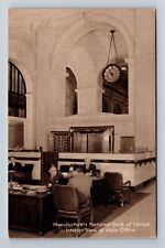 Detroit MI-Michigan, Manufacturers National Bank, Interior View Vintage Postcard picture