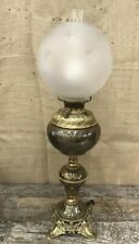 Antique Bradley & Hubbard Brass Oil Banquet Lamp Electrified 29
