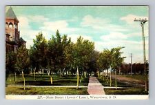 Watertown SD-South Dakota, Main Street Lovers Lane, Antique, Vintage Postcard picture