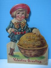 RARE ANTIQUE 1924 VALENTINEBUSTER BROWN MECHANICAL CARD- MOVEABLE ARM & EYES picture