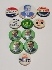 11 Vintage Sam Yorty Campaign Pins  In All in Vintage Condition LA Mayor 1961-73 picture