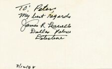 Jim Leavelle -Signed Index Card (Escorted Oswald when Ruby Shot Him) picture