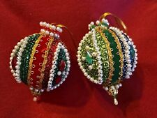 Vintage 1960's Handmade Beaded Ornaments picture