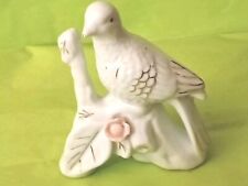 Porcelain Bird  white  Dove On A  White Snowy  Branch.  picture