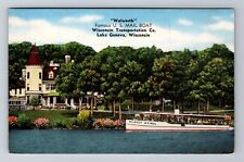 Lake Geneva WI-Wisconsin, Walworth, Transportation Company, Vintage Postcard picture