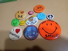 Lot Of Vintage Hippy Counter Culture Pin Buttons San Francisco Stanford Peace picture