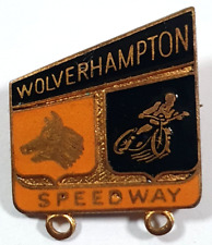 Wolverhampton Wolves Speedway Enamel Pin Badge 1973.  24x34mm Motorcycle Racing picture