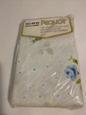 Vintage Pequot Pillowcases Blue Roses floral Luxury Muslin no iron New picture