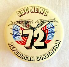 NIXON ABC NEWS 1972 REPUBLICAN CONVENTION SCARCE BUTTON PIN -  picture