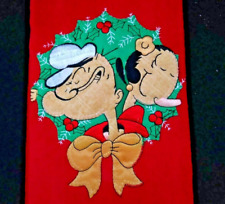 new Popeye Olive Oyl Holiday applique hand towel 15” x 26”  picture