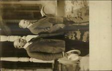 President Calvin Coolidge & Father John c1920s Real Photo Postcard picture