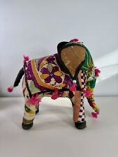 Anglo Indian Stuffed Elephant Cotton Embroidered 9” Hand Crafted picture