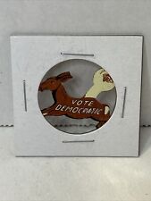 Vintage Vote Democratic Donkey Kicking Folding Pin Political picture