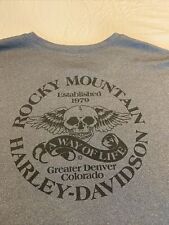 Sport-Tek Rocky Mountain Harley Davidson Long Sleeve Pullover Shirt Gray 2XL picture