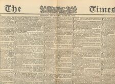 The Times of London Reprint ~ June 22, 1815 Newspaper ~ Large (22