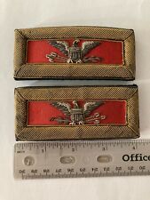 Authentic WWII US Army Colonel Artillery Officer Shoulder Boards Straps Bullion picture