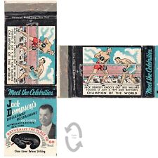 Vintage Matchbook Cover Jack Dempseys Broadway Restaurant NY City 1940s Boxing picture