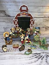 DISNEY ENESCO HOME GROWN MICKEY BARN AND FIGURINES- COMPLETE SET 14 PIECES picture