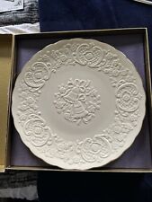 Vintage Lenox China Marriage Wedding Plate Cream White Gold Trim 12.5in picture