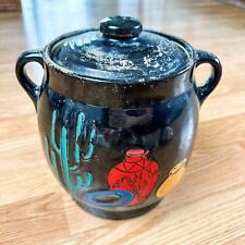 Vintage Mexican Pottery Canister Desert Scene Cookie Jar  picture