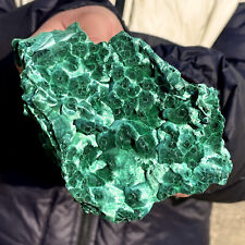 601G Natural glossy Malachite transparent cluster rough mineral sample picture