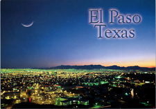 El Paso West Texas Aerial Night View Sunset Moon City Lights Mountains TX picture