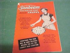 1953 SUNBEAM AUTOMATIC FRYPAN INSTRUCTION RECIPE BOOKLE picture