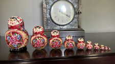 Vtg 10 PCE Russian Made Nesting Doll Signed 5” Tall picture