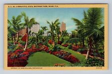 Miami FL-Florida, Beautiful Vista, Bayfront Park, Antique, Vintage Postcard picture