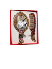 Vintage Maniya Peacock Mirror and Comb Set Ornate  Design Suitable Gift And View picture