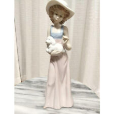 ❣️Lladro NAO❣️ Woman holding a dog Figurine, good condition picture