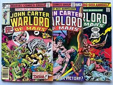 JOHN CARTER WARLORD OF MARS #1,17,& Annual #1, Marvel (1977-‘78) 1st Ptg VG-FN picture
