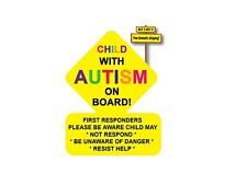 Autism Awareness Sticker/Decal Child on board for First Responders Warning p69 picture