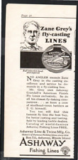 1931 Vintage Old Print Ad Ashaway Fishing Lines Zane Grey picture