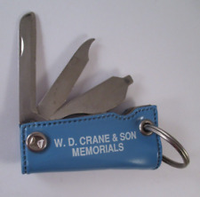 Vtg W.D. CRANE & SON MEMORIALS YOUNGSTOWN OH Advertising MULTI TOOL POCKET KNIFE picture