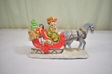 Vintage RB Christmas Holiday Decor Ceramic Horse Sleigh Gifts Made in Japan picture