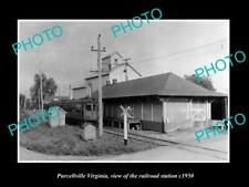 OLD POSTCARD SIZE PHOTO OF PURCELLVILLE VIRGINIA THE RAILROAD STATION c1950 picture