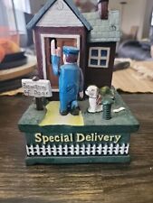 VTG Cast Iron Metal Bank Mailman Special Delivery Beware of Dog Mechanical AS IS picture